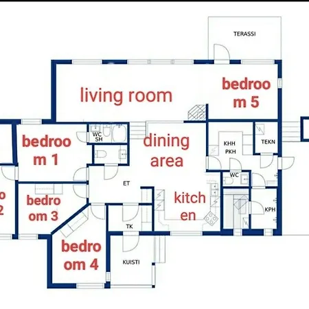 House Between Pines 5-bedroom House With 3 Toilets Villa